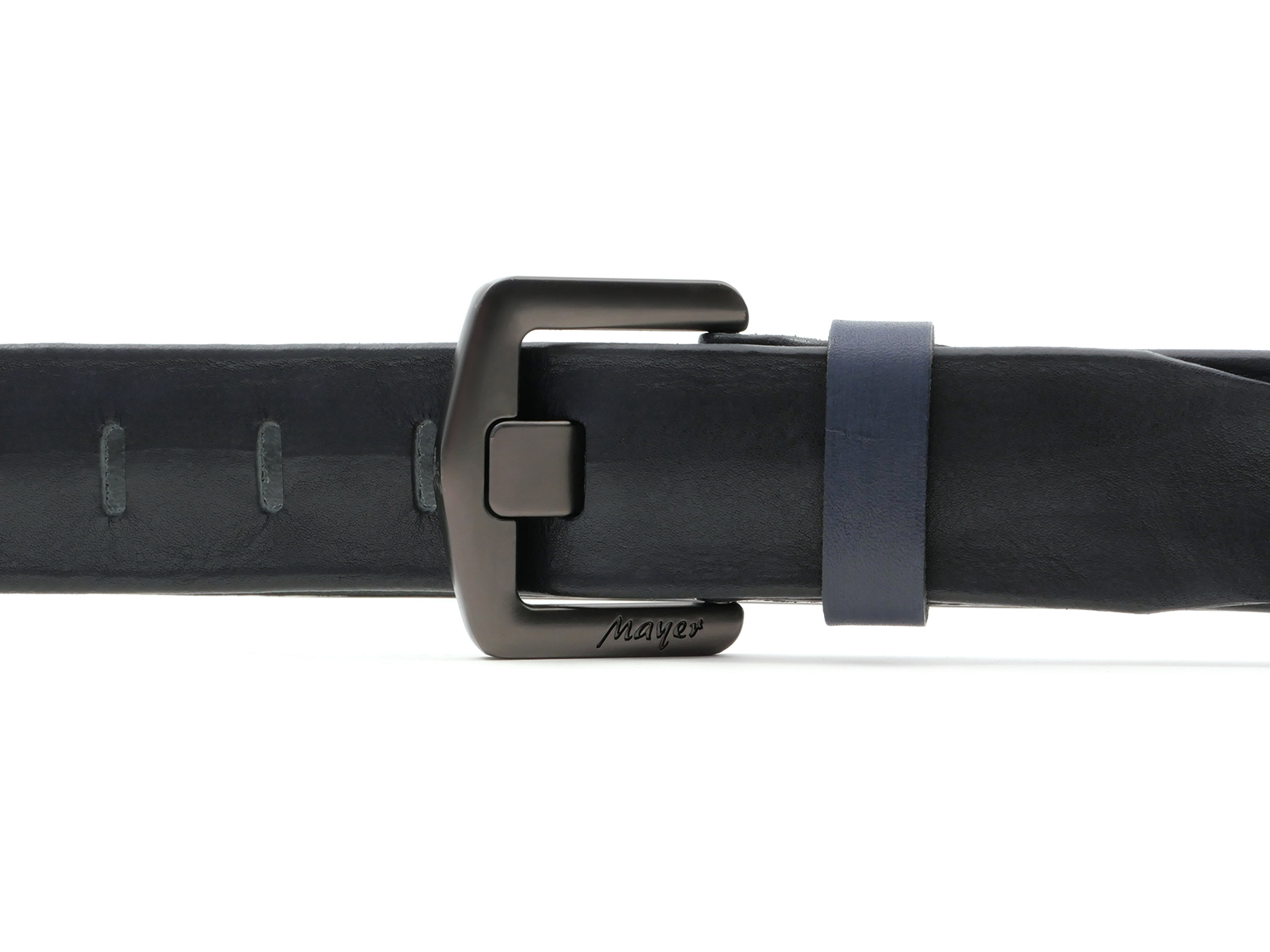 Кожаный синий мужской джинсовый ремень B40-2040